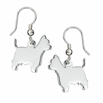 Westie Silhouette Earrings Sterling Silver, 2 of 6