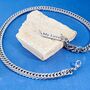 Personalised Silver Stainless Steel Flat Curb Necklace, Cuban Chains, thumbnail 4 of 10