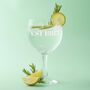 Personalised Mum Est. Retro Font Mother's Day Gin Glass, thumbnail 1 of 6