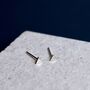Mini Sterling Silver Triangle Stud Earrings, thumbnail 1 of 7