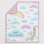 Personalised Baby Gift Clouds And Rainbows Quilt, thumbnail 3 of 7
