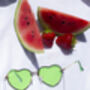 Green Rimless Colour Tint Heart Sunglasses, thumbnail 5 of 7