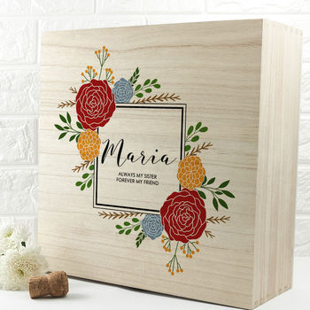Personalised Vibrant Flower Frame Bridesmaid Box, 5 of 5