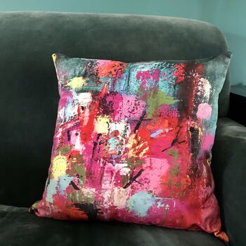 Velvet Abstract Cushion Colour Pop, 3 of 5