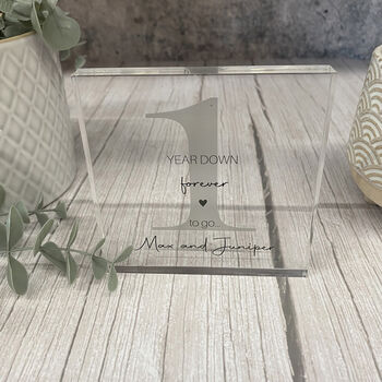 Personalised Acrylic Block First Anniversary Gift, 6 of 6
