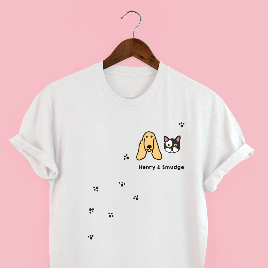 Personalised Cat And Dog T Shirt By Squiffy Print