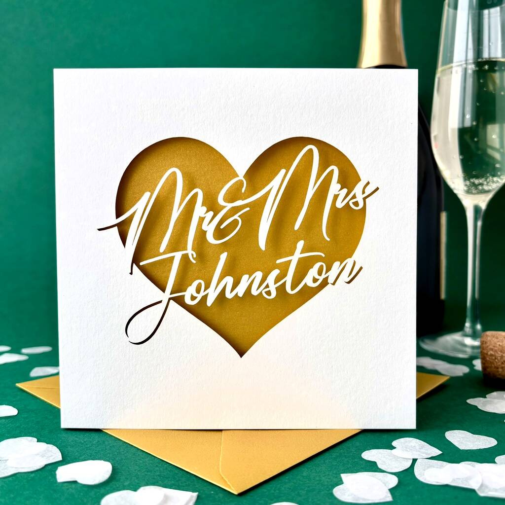 Papercut Heart Personalised Wedding Card, 1 of 4
