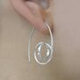 Rose Gold Drop Sphere Earrings, thumbnail 3 of 4