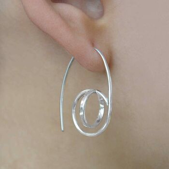 Rose Gold Drop Sphere Earrings, 3 of 4