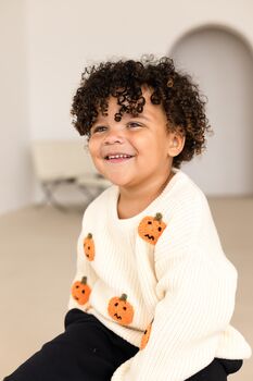 Halloween Pumpkin Applique Knit Jumper, 3 of 7