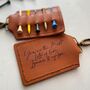 Engraved Custom Tan Leather Golf Gift Tee Holder, thumbnail 5 of 6