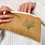 Embroidered Linen Ginkgo Long Pouch, thumbnail 2 of 4