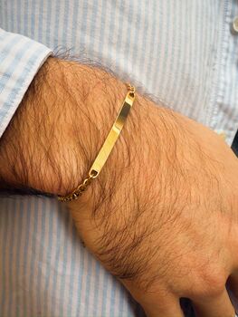 Golden Personalised Chain Bracelet, 6 of 10