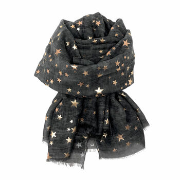Stars Silver And Rose Gold Foil Scarf, 8 of 9