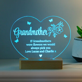 Personalised Floral Heart LED Night Light, 6 of 8
