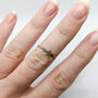 Grey Diamond Stacking Ring With Gold Star, thumbnail 2 of 4