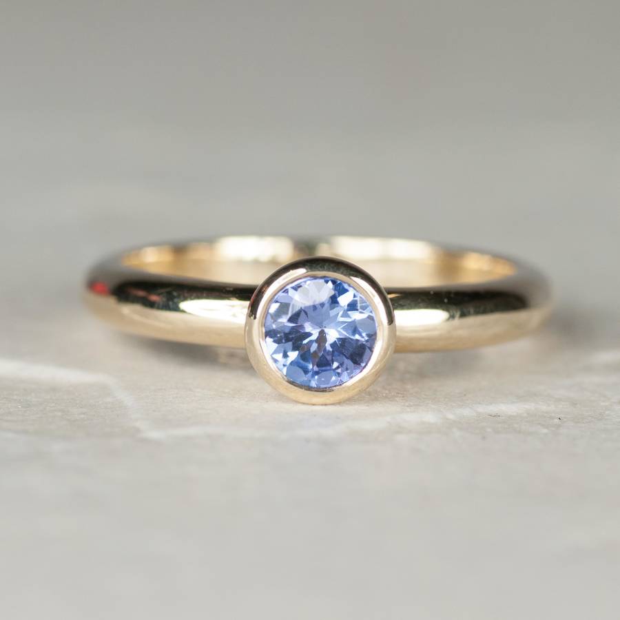 solid gold december birthstone tanzanite solitaire ring by alison moore ...