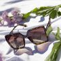 Front Lens Chunky Square Angled Sunglasses In Tortoise Shell, thumbnail 1 of 3