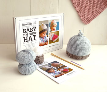 Baby Merino Hat Beginner Knitting Kit, 4 of 6