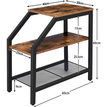 Narrow Side Table Bedside Table With Storage Shelves, 7 of 7