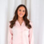 Bridal Embroidered 'Bride' Pocket Detail Satin Button Through Pyjamas, thumbnail 8 of 9