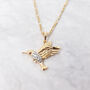18k Gold Plated Hummingbird Necklace, thumbnail 1 of 5