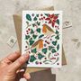 Set Of Eight Botanical Block Print Christmas Cards, thumbnail 5 of 8