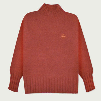T Lab Leila Rich Orange Red Lambswool Womens Jumper, 5 of 8