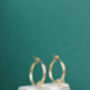 14 K Gold Filled Hoop Earrings With Gemstone Charms, thumbnail 6 of 9