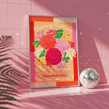 Personalised 'Blooming Brilliant' Print Graduation Gift, 8 of 10