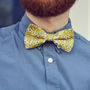 Mens Lime Yellow Floral Bow Tie, thumbnail 1 of 6