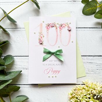 Personalised 100th Birthday Card In Pink, 5 of 10