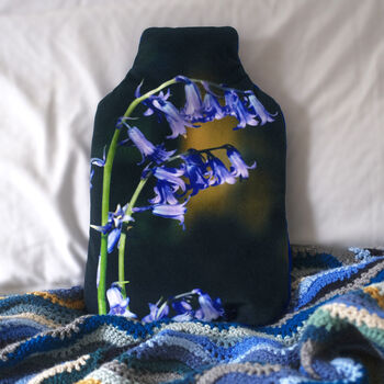 Bluebell Velvet Hot Water Bottle Luxury Spring Mother's Day Gift, 4 of 6