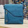 Cross Body Bag With Tassel In Dark Teal, thumbnail 1 of 2