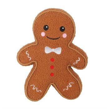 Gingerbread Man Boucle Christmas Cushion, 3 of 4