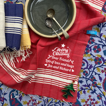Personalised Christmas Tea Towel Gift Set, 4 of 11