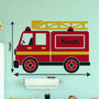 Personalised Fire Engine Wall Sticker Room Decor Art, thumbnail 3 of 3