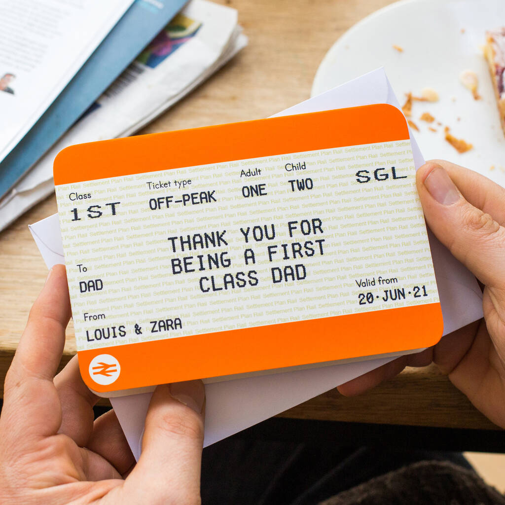 Train Ticket Personalised Father's Day Card, 1 of 5