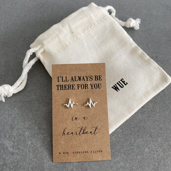 Silver Heartbeat Earrings. Always Be There For You, 4 of 4