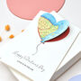 Personalised Map Heart Balloon Valentine's Card, thumbnail 2 of 11