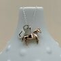 Personalised Rose Gold Plated Origami Horse Necklace, thumbnail 1 of 7