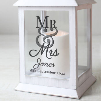 Personalised Mr And Mrs White Lantern, 4 of 4