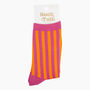 Women's Glitter Socks Hot Pink Orange Stripes, thumbnail 4 of 4