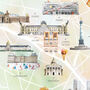 Paris Illustrated City Map Art Print, thumbnail 3 of 7