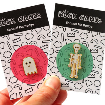 Skeleton And Ghost Pin Badges, 9 of 9
