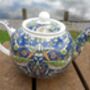 Two Cup Teapot In Blue Strawberry Thief Design, thumbnail 6 of 11