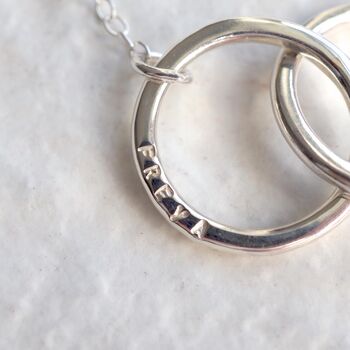 Personalised Hand Stamped Double Halo Necklace, 6 of 11