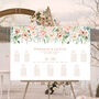 Wedding Seating Table Plan In Peach Pink Florals, thumbnail 3 of 6