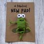 Frog Crochet New Home Housewarming Card Handmade, thumbnail 1 of 12