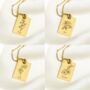 Personalised Rectangle Tag Birth Flower Necklace, thumbnail 7 of 12
